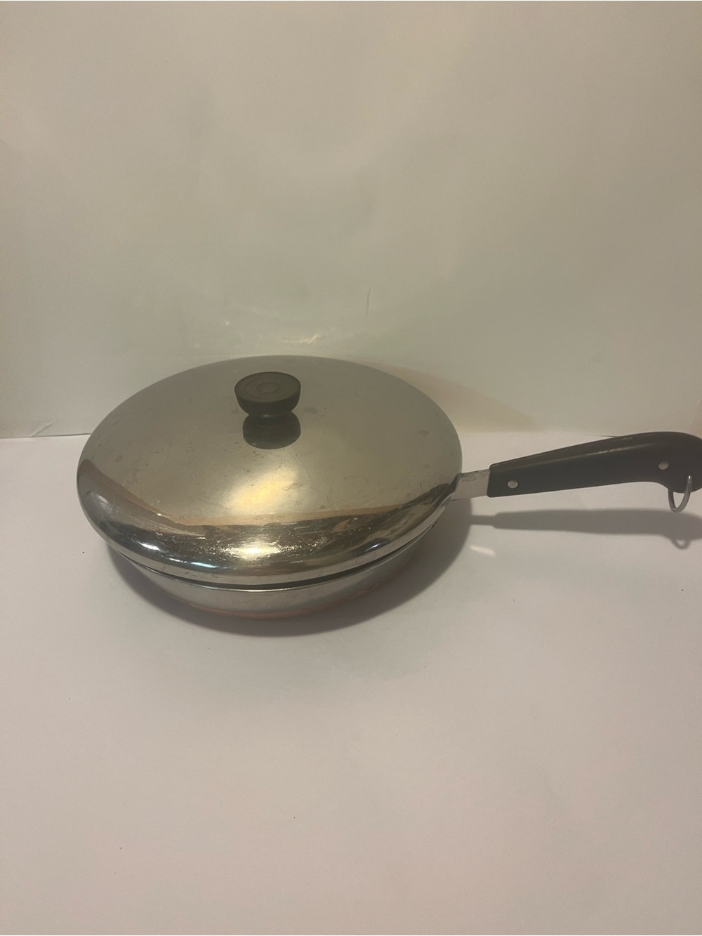 Vintage Revere Ware Stainless Steel Fry Pan with Lid 10”